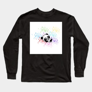 Relaxing Panda Bear Long Sleeve T-Shirt